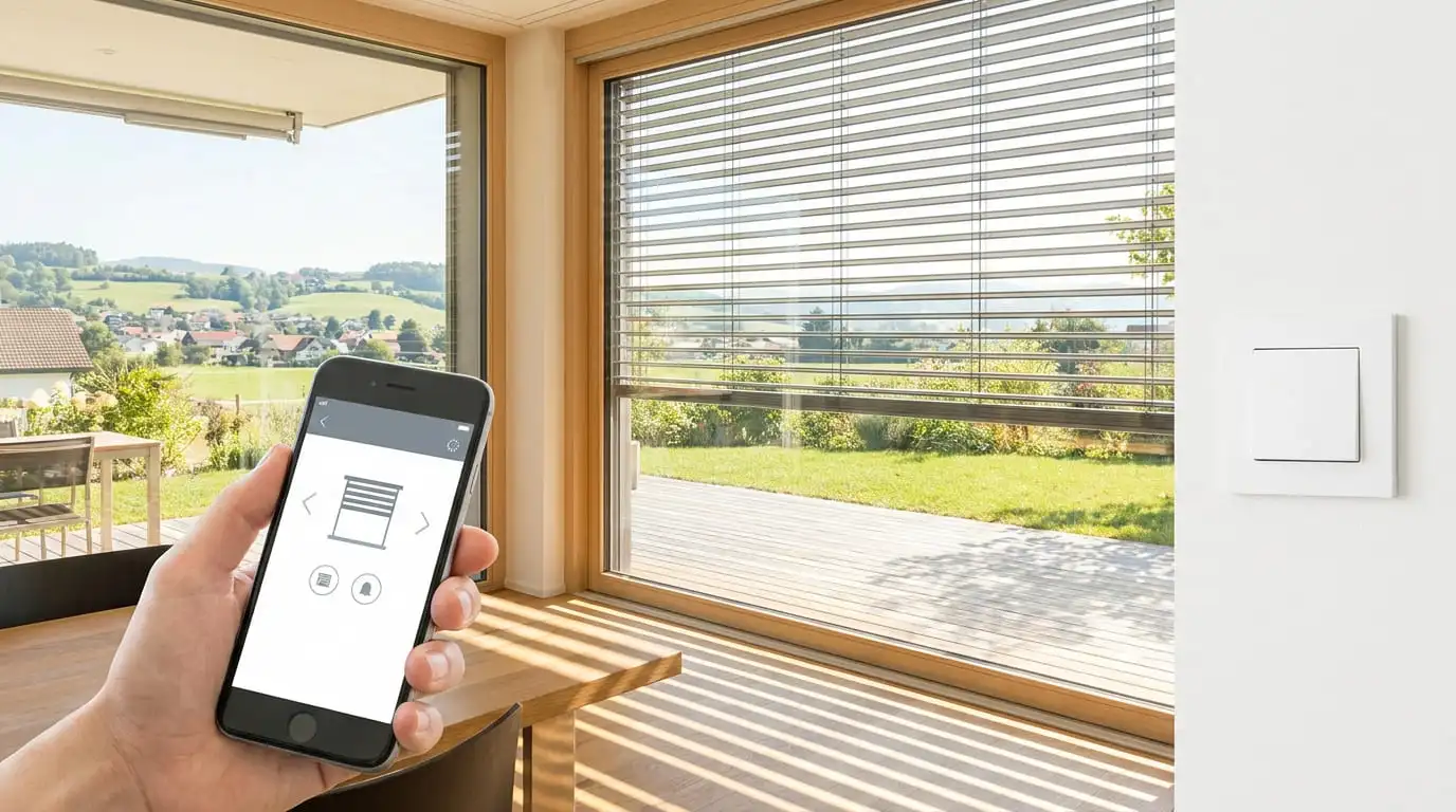 Smart Home Steuerung für motorisierte Storen in Bäretswil, im Tösstal und Zürcher Oberland in einem modernen Schweizer Wohnhaus.