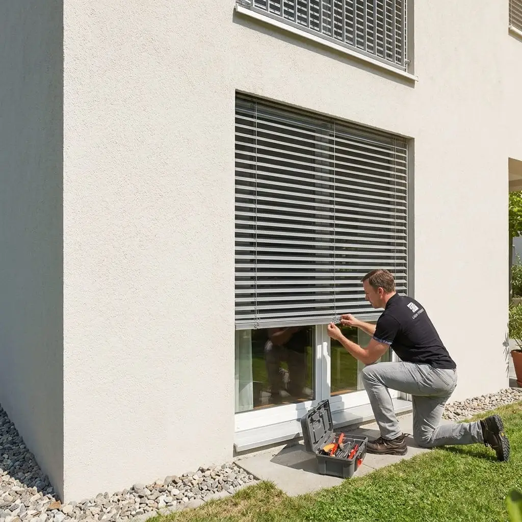 Fachgerechte Reparatur einer Lamellenstore an einem Schweizer Wohnhaus im Zürcher Oberland.